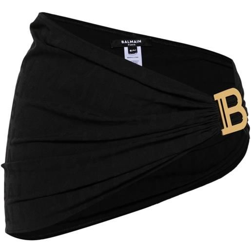 Balmain logo-jacquard beach cover-up - nero