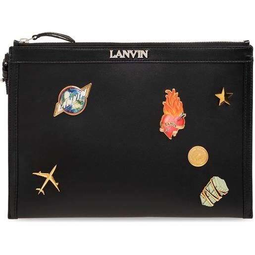 Lanvin x future appliqué-detail clutch bag - nero