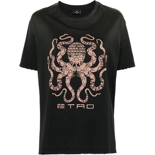 ETRO graphic-print cotton t-shirt - nero