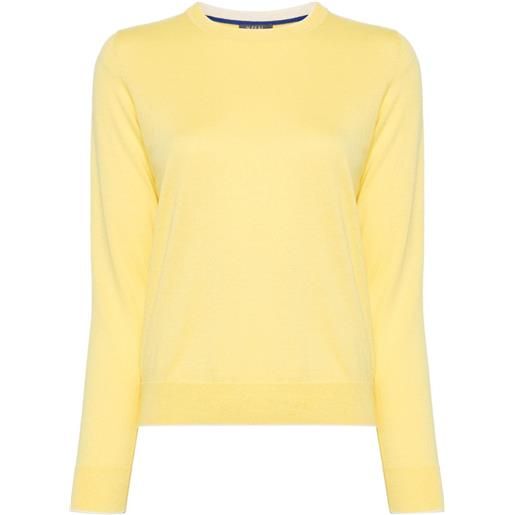 N.Peal maglione con bordi a contrasto - giallo