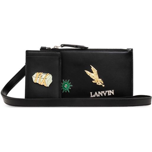 Lanvin x future leather clutch bag - nero