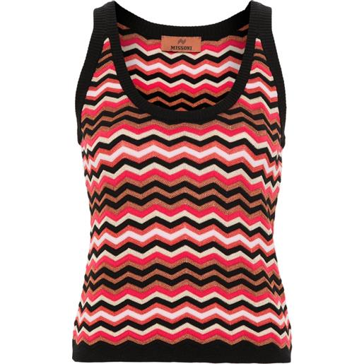 Missoni zigzag-woven knitted top - nero