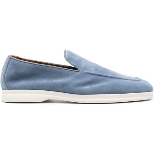 Doucal's almond-toe suede loafers - blu