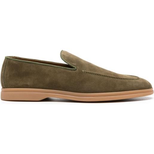 Doucal's almond-toe suede loafers - verde
