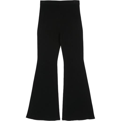 Michael Michael Kors ribbed-knit flared trousers - nero