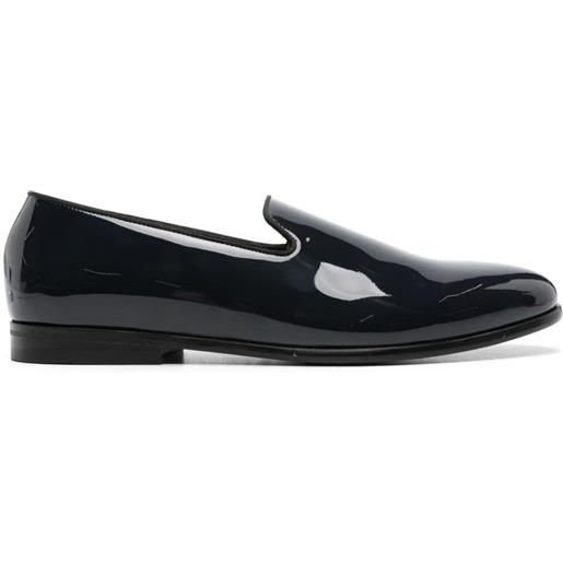 Doucal's almond-toe leather loafers - blu