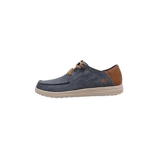 Skechers relaxed fit melson planon, scarpe casual uomo, blu, 41 eu