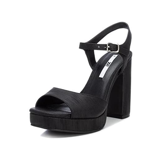 XTI 45296 donna vestito sandalo, 40 eu (38), tacco, nero e bianco