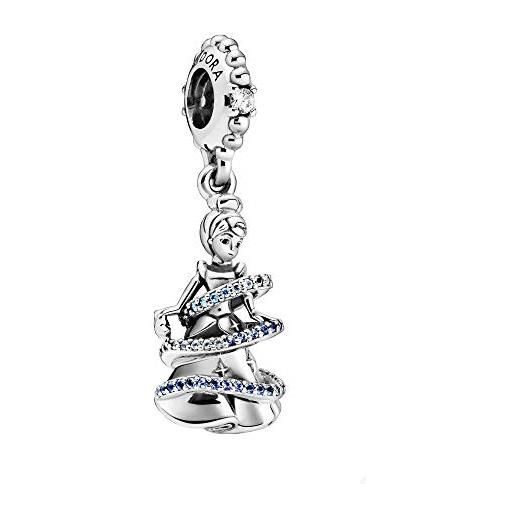 Pandora disney cenerentola magic moment - ciondolo in argento sterling, 10 x 18 x 10,7 mm (a x l x p), misura unica, metallo prezioso, zirconia cubica