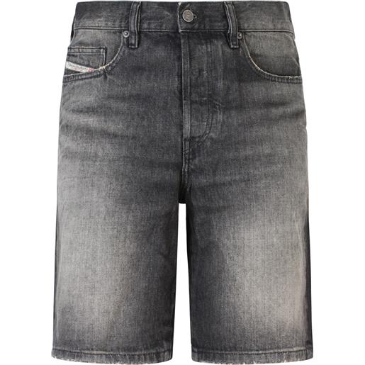 DIESEL shorts in jeans nero per uomo