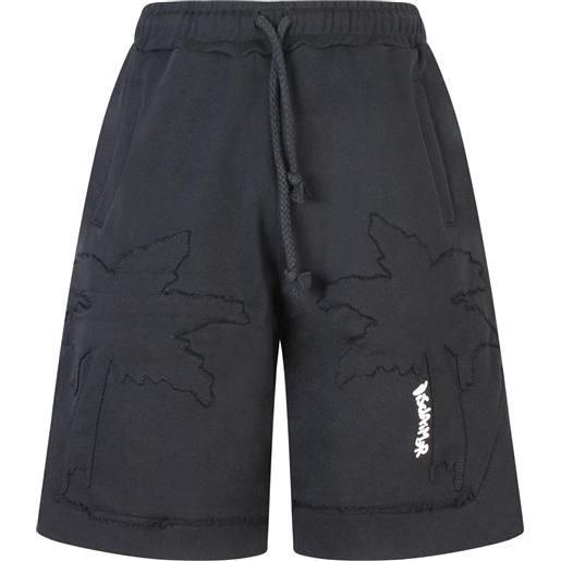 DISCLAIMER shorts neri con mini logo per uomo
