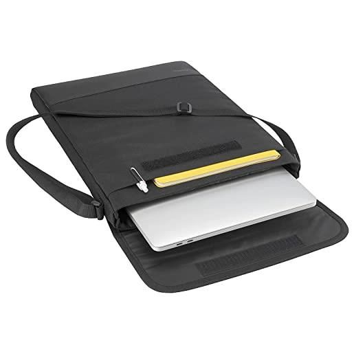 Belkin custodia per laptop compatibile con portatili, tablet e chromebook da 14'' a 15'', mac. Book pro 16'', 15'', con tracolla per proteggere i notebook, nero
