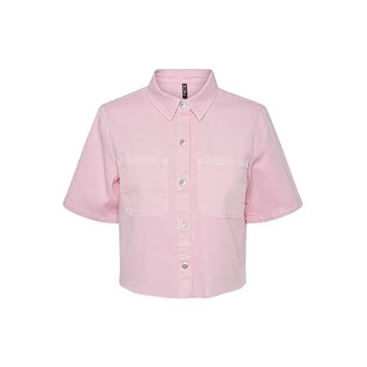 PIECES pcblume ss shirt bc camicia da donna, prism pink, xs