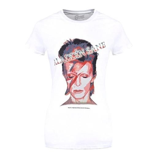David Bowie t-shirt bianca aladdin sane design donna ufficiale