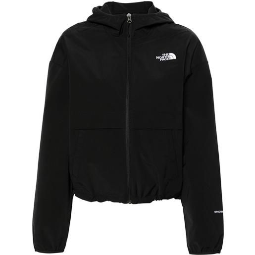 The North Face logo-embroidered hooded jacket - nero