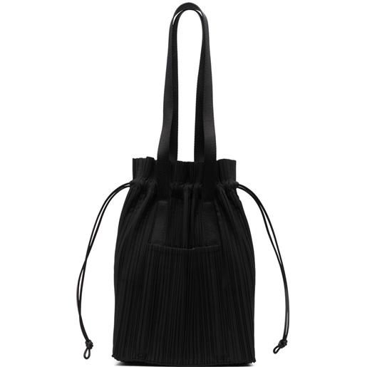 Pleats Please Issey Miyake borsa tote con coulisse - nero