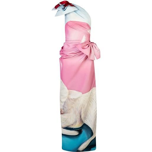 Nina Ricci abito da sera monospalla con fiocco oversize - bianco