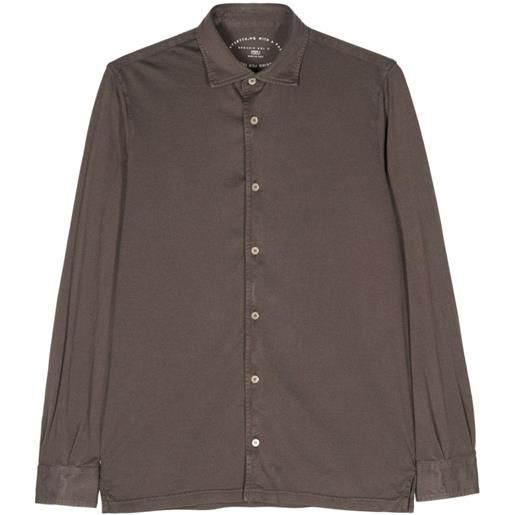 Fedeli long-sleeve cotton shirt - marrone