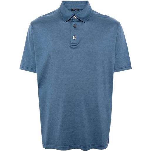 Kiton silk-blend polo shirt - blu