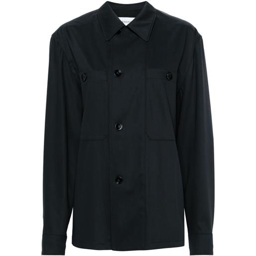 LEMAIRE double-breasted virgin wool shirt - nero