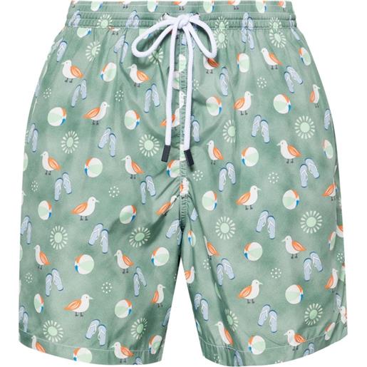 Barba graphic-print swim shorts - verde