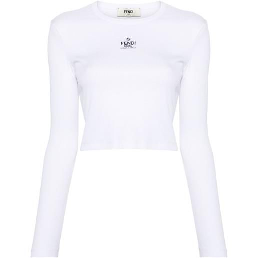 FENDI abito modello t-shirt con ricamo - bianco