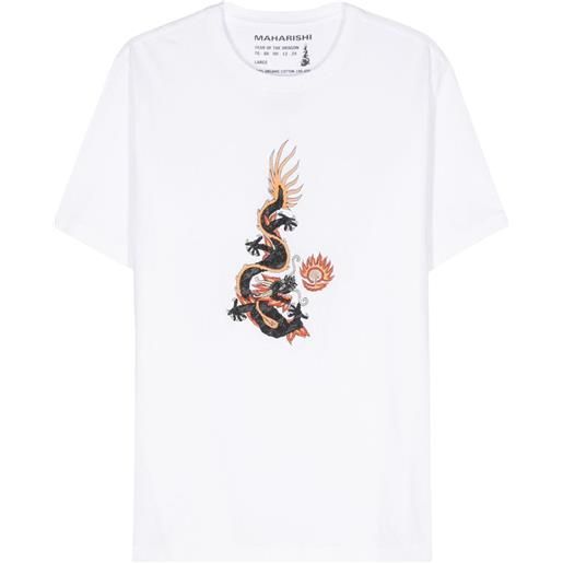Maharishi original dragon cotton t-shirt - bianco