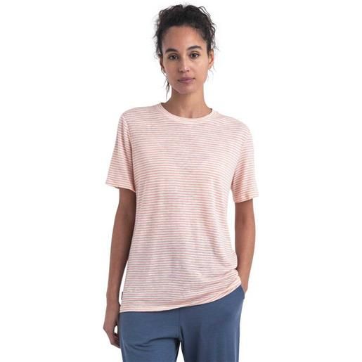 Icebreaker merino linen short sleeve t-shirt rosa l donna