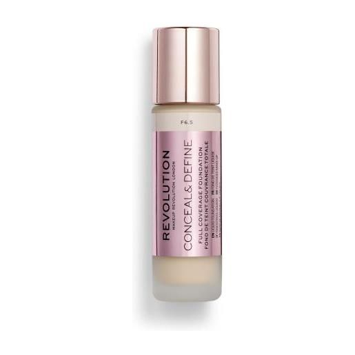 Makeup Revolution London conceal & define fondotinta ad alta coprenza 23 ml tonalità f6,5