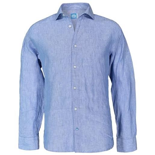 Panareha camicia uomo a righe lino mykonos blu (xl)