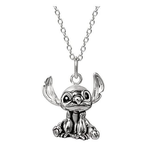 Disney lilo and stitch sterling silver 3d pendant 18 necklace, officially licensed
