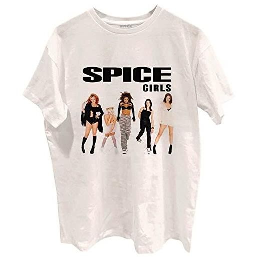 Rock Off the spice girls photo poses ufficiale uomo maglietta unisex (small), bianca