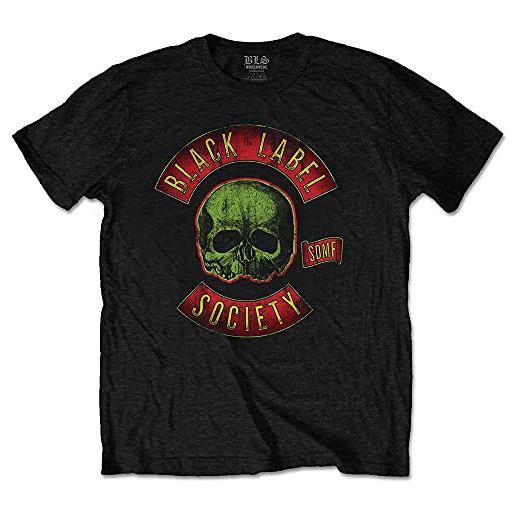 Rock Off black label society skull logo ufficiale uomo maglietta unisex (large)