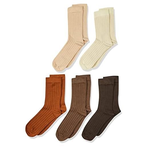 MINYMO ankle sock-bamboo (5-pack) calzini in viscosa di bambù, cocoa brown, 31 ragazzi unisex