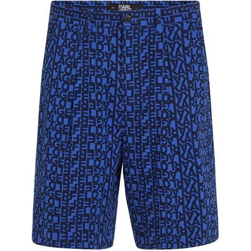Karl Lagerfeld shorts con logo jacquard - blu
