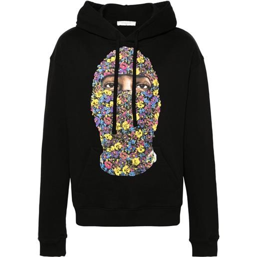 Ih Nom Uh Nit floral-print cotton hoodie - nero
