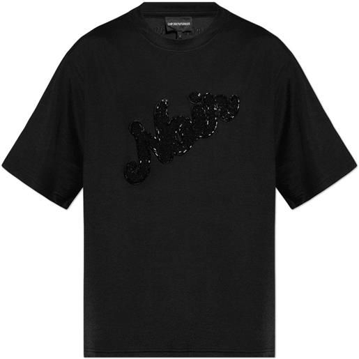 Emporio Armani t-shirt con decorazione - nero