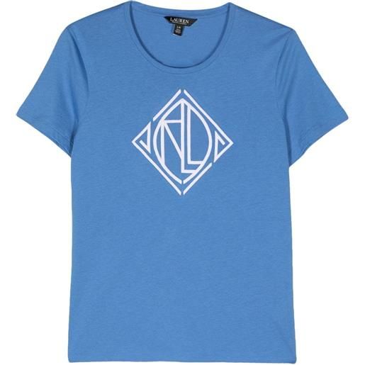Lauren Ralph Lauren logo-embroidered cotton-blend t-shirt - blu