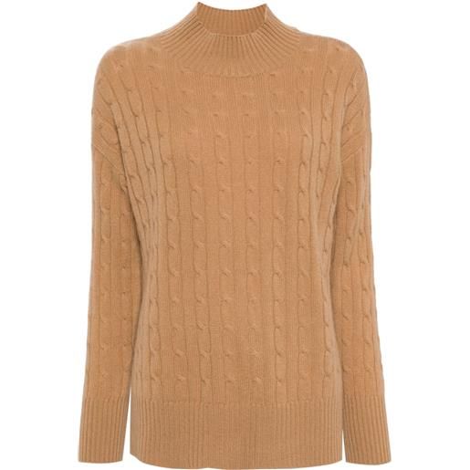 N.Peal esme cable-knit jumper - marrone