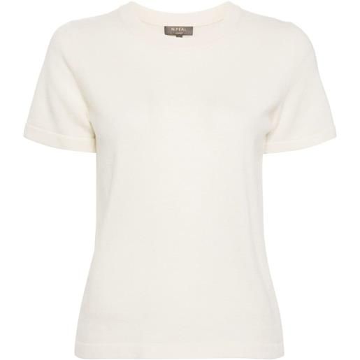 N.Peal crew-neck cashmere t-shirt - toni neutri