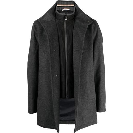 BOSS cappotto con design a inserti - grigio