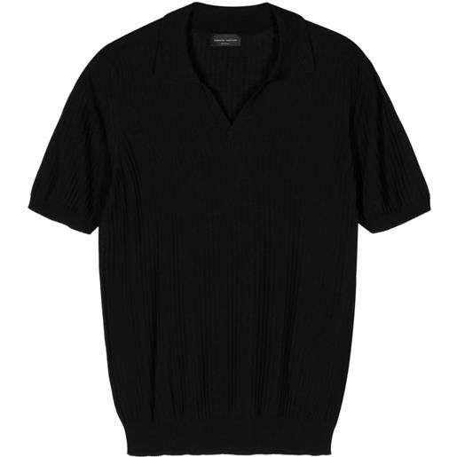 Roberto Collina split-neck polo shirt - nero