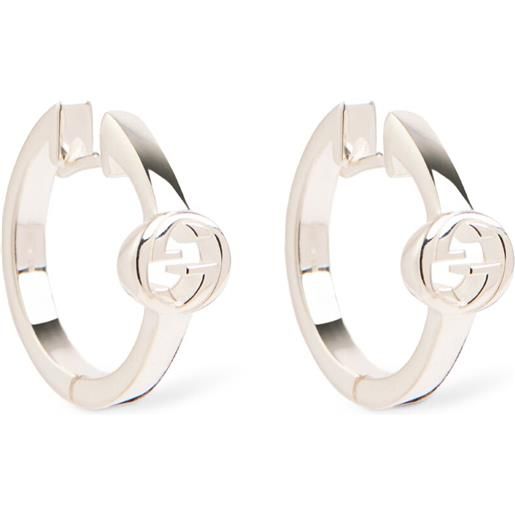 GUCCI interlocking silver hoop earrings