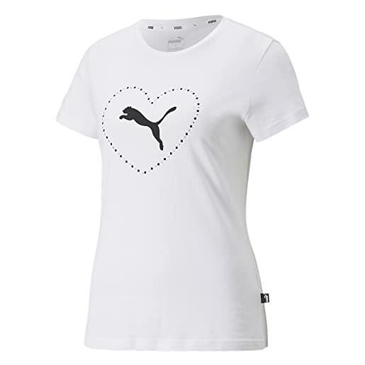 PUMA donna regular tops t-shirt valentine's day graphic donna l white