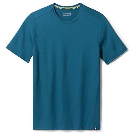 Smartwool men's short sleeve tee fit, t-shirt da uomo a maniche corte, vestibilità slim, blu crepuscolo, xl