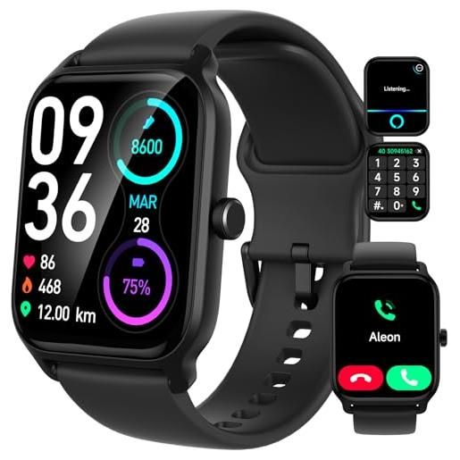 IFMDA smartwatch uomo con funzione telefonica - 1,8 pollici orologio intelligente, 111+ modalità sportive, ip68 impermeabile, smart watch con contapassi, monitor del sonno, per android ios