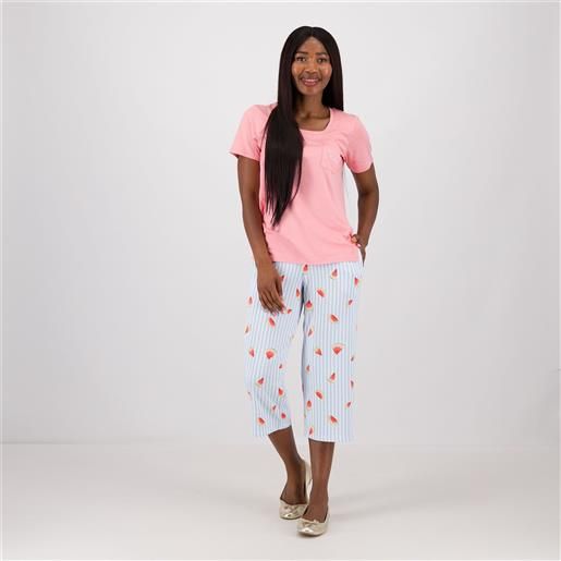 Cuddl Duds completo notte in jersey: t-shirt e pantalone cropped