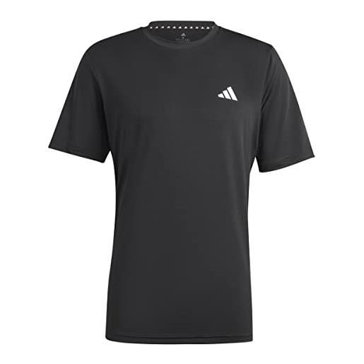 adidas uomo t-shirt (short sleeve) tr-es stretch t, black/white, ic7413, xs