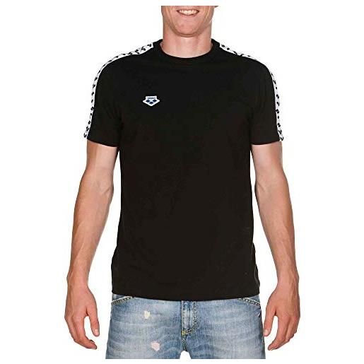 ARENA maglietta da uomo team stripe t-shirt, nero - bianco - nero (us)