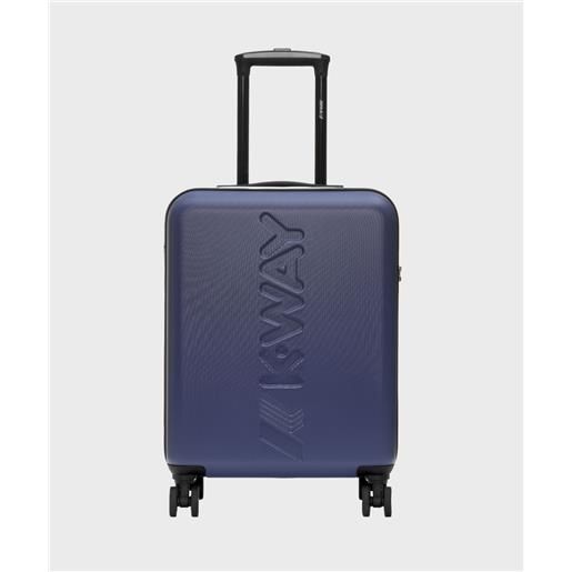 Kway valigia trolley cabina, 4 ruote, 55 cm, blue indaco